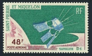 St Pierre & Miquelon C32, MNH. Michel 415. French Satellite D-1, 1966.