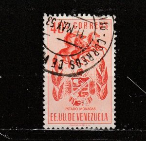 Venezuela  Scott#  580  Used  (1952 Arms of Monagas)