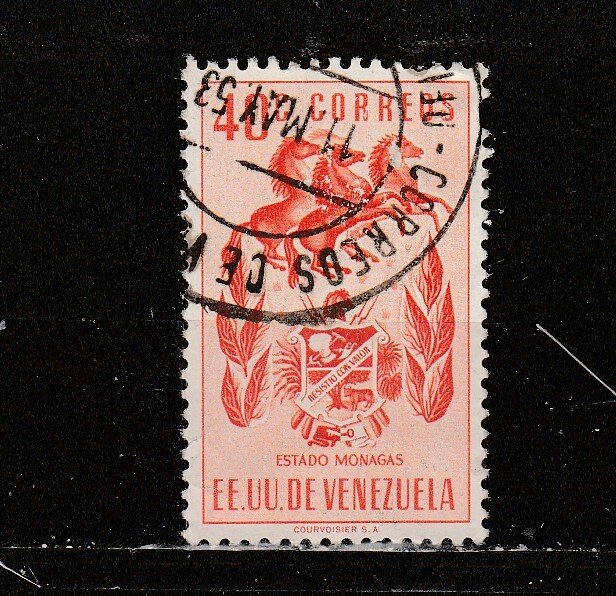 Venezuela  Scott#  580  Used  (1952 Arms of Monagas)
