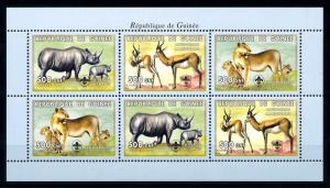 [95637] Guinea 1999 Wild Life Springbok Lion Rhino Perf. Miniature Sheet MNH