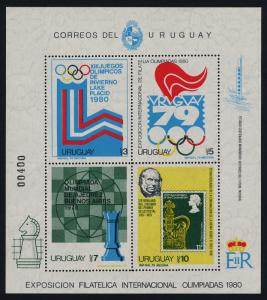 Uruguay 1022 MNH Stamp on Stamp, Winter Olympics, Chess, Rowland Hill