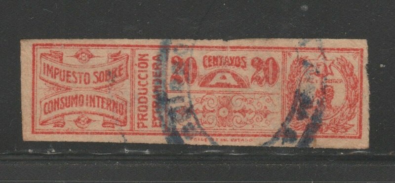 Paraguay Revenue Fiscal Stamp 12-14-20-4c