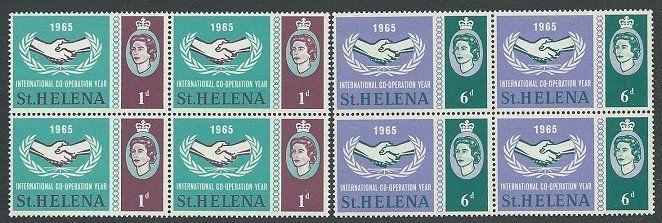 ST HELENA 1965 ICY set blocks of 4 MNH.....................................12375