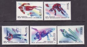 Russia-Sc#5627-31-unused NH set-Sports-Calgary Olympics-Shooting-Skiing-1987-