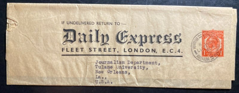 1941 London England Daily Express Wrapper Newspaper Cover to New Orleans LA  Usa | Great Britain, Stamp / HipStamp