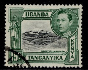 KENYA UGANDA TANGANYIKA GVI SG138, 15c black & green, FINE USED.