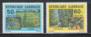 Gabon 1976 Rice & Pepper Plants Scott # 372 - 373 MNH