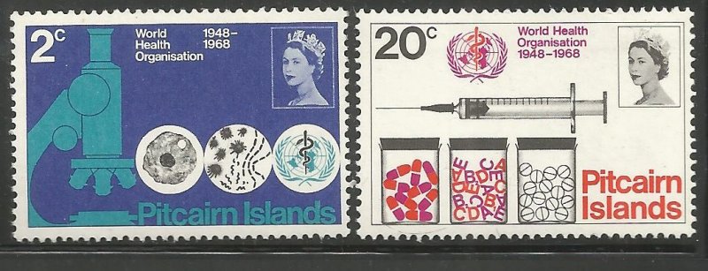 PITCAIRN ISLANDS 95-96 MNH, WORLD HEALTH ORGANIZATION