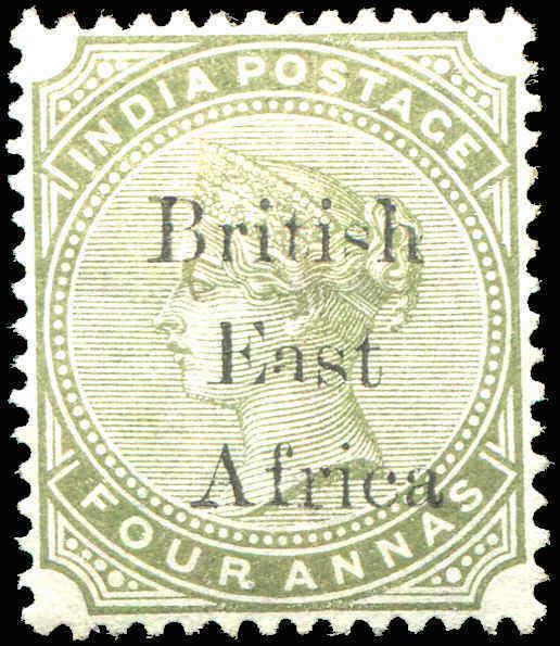 British East Africa On India #63 4a MLH 1895  VF