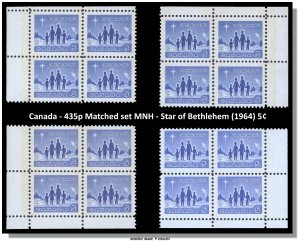 Canada - 435p Matched set MNH - Star of Bethlehem (1964) 5¢ - CV 50.00$