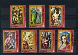 EQUATORIAL GUINEA 1976 RELIGIOUS PAINTINGS BY EL GRECO SET OF 7 STAMPS MNH