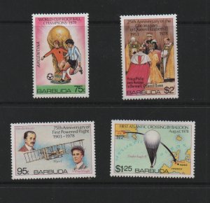 Thematic stamps BARBUDA 1978 EVENTS PLANE etc 442/5 mint