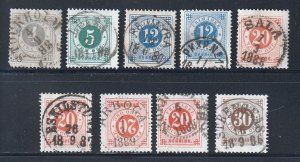 Sweden Numeral Issue Postmark Selection (1065k)