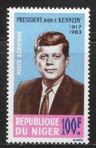 Niger Scott C44 MNHOG - 1964 John F Kennedy Issue - SCV $1.90