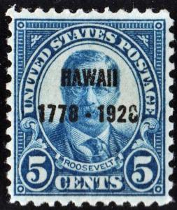 SC#648 5¢ Hawaii (1927) MH/Thin