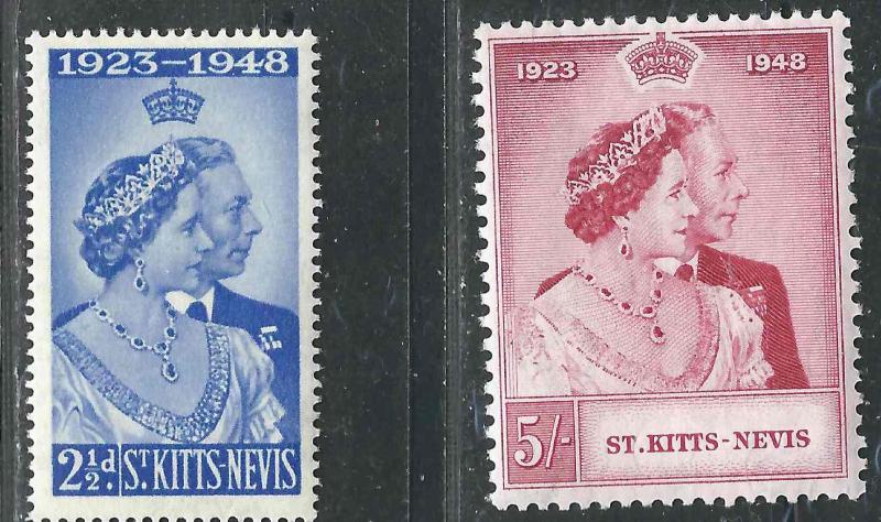 St. Kitts-Nevis 93-94 SG 80-81 Silver Anniversary  MNH VF 1949 SCV $11.25