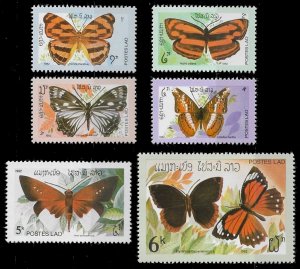 Laos #386-391  Butterflies  1982  1982  MNH