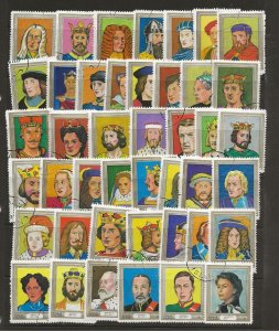 GB Local, Davaar  Is. 1977 Kings and Queens set of 43 used