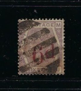 GREAT BRITAIN SCOTT #95 1883 SURCHARGE 6D ON 6D - USED