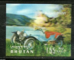 Bhutan 1971 Car Bugatti Italy Antique Automobiles Exotica 3D Stamp Sc128j MNH546