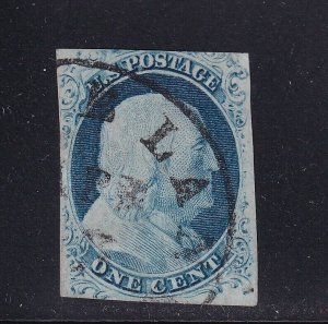 9 VF used neat cancel with nice color cv $ 100 ! see pic !