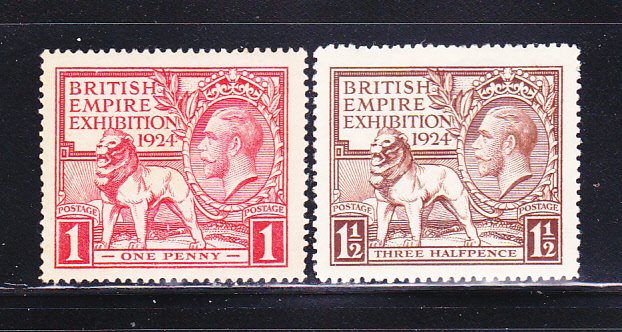 Great Britain 185-186 Set MH British Lion and King George V