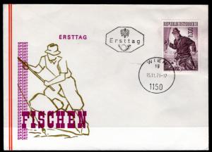 Austria 912 Fishing U/A FDC