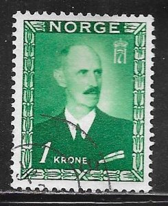 Norway 275: 1k King Haakon VII, used, F-VF