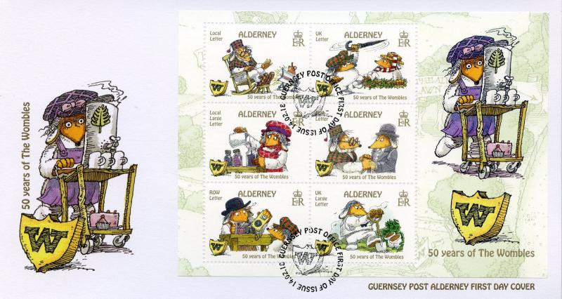 Alderney 2018 FDC The Wombles 50 Years 6v M/S Cover Cartoons Literature Stamps