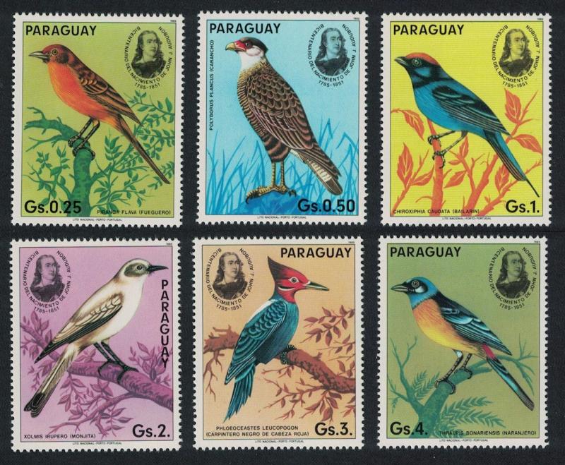 Paraguay Birds Birth Bicentenary of. Audubon 6v SC#2141