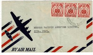 Samoa 1952 Apia cancel on airmail cover to FIJI