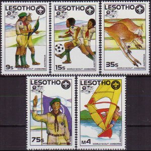 LESOTHO 1987 - Scott# 593-7 Scout Jamboree Set of 5 NH