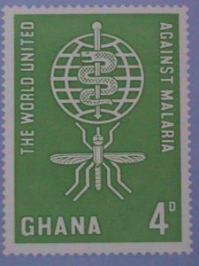 1962-GHANA-THE WHO DRIVE TO ERADICATE MALARIA MINT HING IMPERF: SOUVENIR SHEET