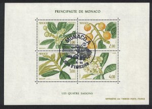 Monaco Seasons of the Japanese Medlar MS 1985 CTO SC#1472 SG#MS1730 MI#Block 29