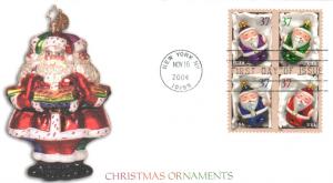 #3883-86 Santa Ornaments Fleetwood FDC