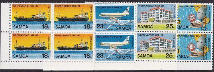 SAMOA 1982 Independence Anniv set blocks of 4 MNH..........................69070