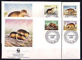 Dominican Rep., Scott cat. 1158 A-D. World Wildlife Fund. 4 First day covers.