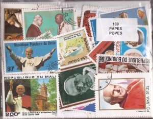 Popes on Stamps - 100 Different Stamps