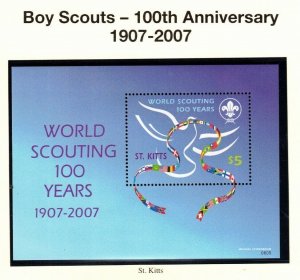 St. Kitts Sc 664-5 MNH S/S of 2007 - Boy Scouts -100th Anniversary