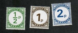 Gibraltar; Scott J4-J6; 1971; Unused; NH; Complete Set