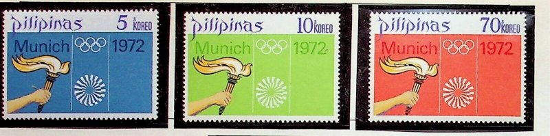 PHILIPPINES Sc 1163-5 NH ISSUE OF 1972 - OLYMPICS