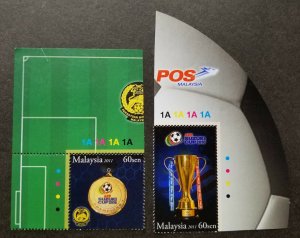 *FREE SHIP Malaysiai Cup 2010 Champion 2011 Football stamp plate MNH