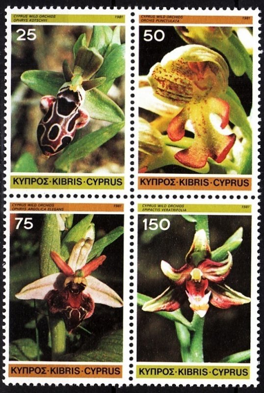 CYPRUS 1981 FLORA Plants Flowers: Orchids. Block, MNH