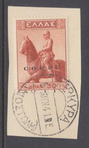 Corfu Sc N33 used. 1941 30d orange w/  overprint issued under Italian Occupation