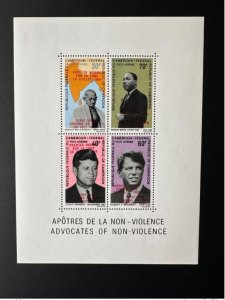 1969 Cameroon Mi. Bl. 7 First Man Moon Gandhi Kennedy Luther King-