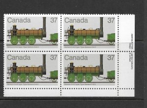 CANADA - 1983 CANADIAN LOCOMOTIVES LOWER RIGHT PB - SCOTT 1001 - MNH