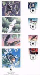 [54143] Samoa 1993 Wild animals Mammals WWF Flying dogs FDC 4 covers