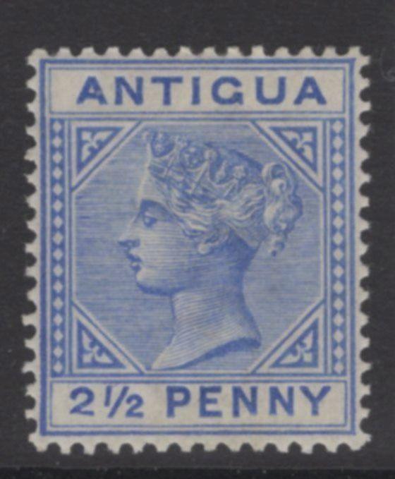 ANTIGUA SG27a 1887 2½d ULTRAMARINE 2 WITH SLANTING FOOT TYPE B MTD MINT