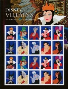 2017 49c Disney Villains, Sleeping Beauty, Sheet of 20 Scott 5213-22 Mint VF NH