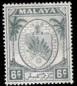 MALAYA Negri Sembilan Scott 43 MH* coat of arms stamp, Palm Trees
